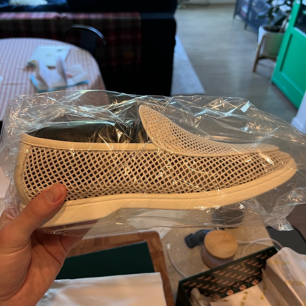 Men's White Mesh Venetian Slip-On Loafers